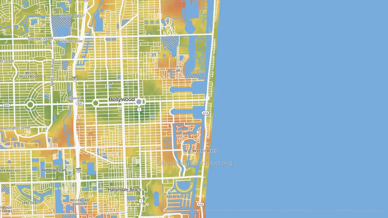 Bike Grade map of 33019, FL