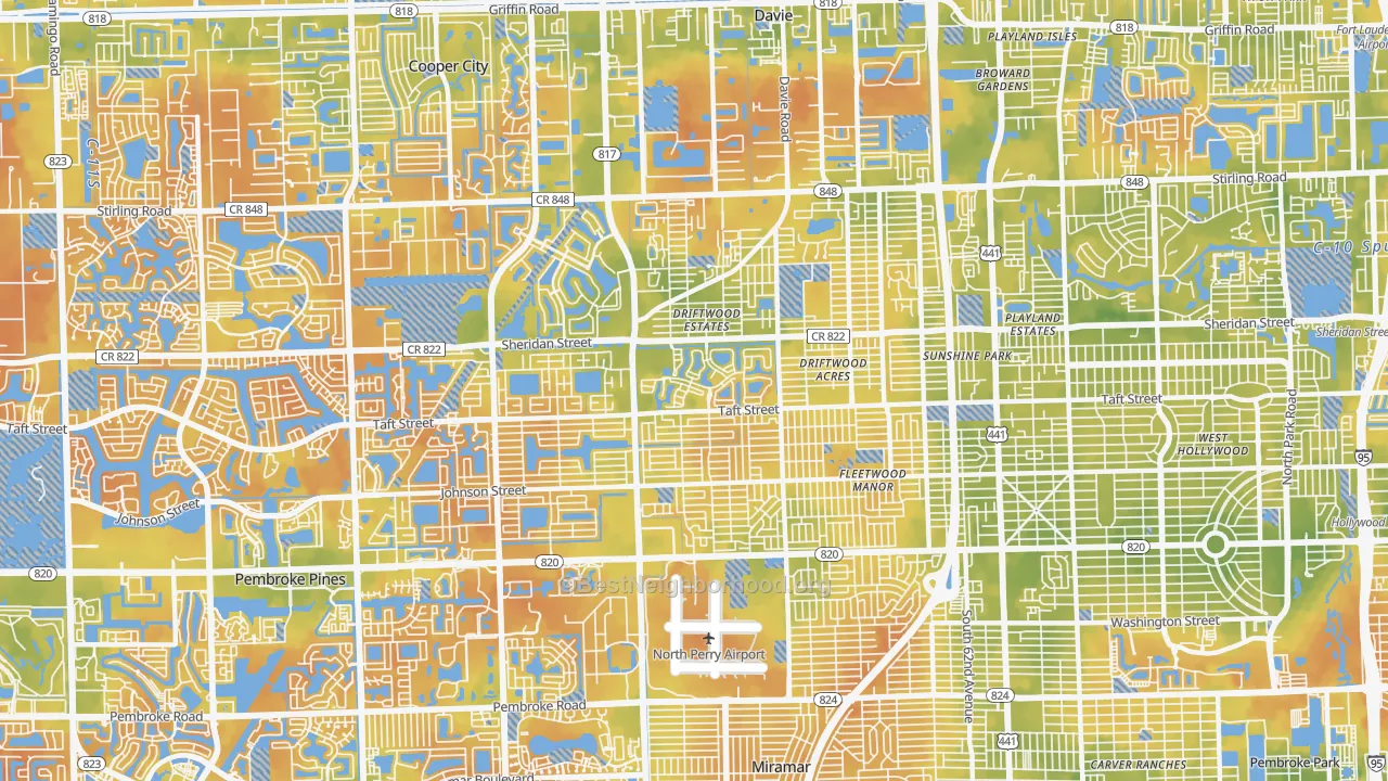 Bike Grade map of 33024, FL