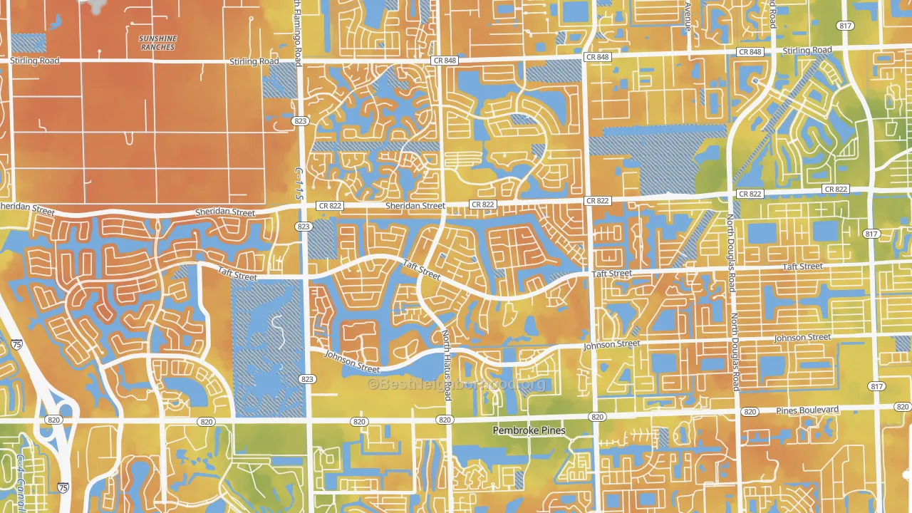 Bike Grade map of 33026, FL