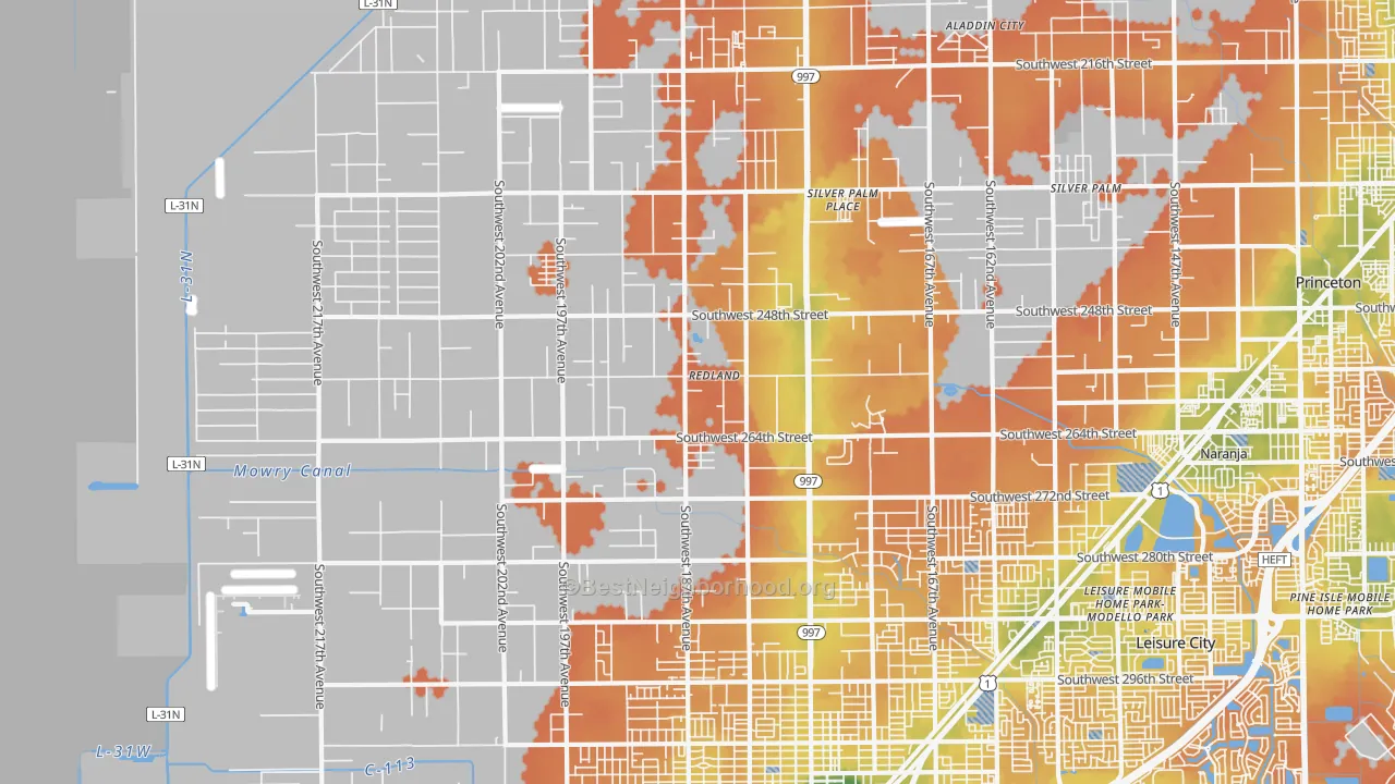 Bike Grade map of 33031, FL