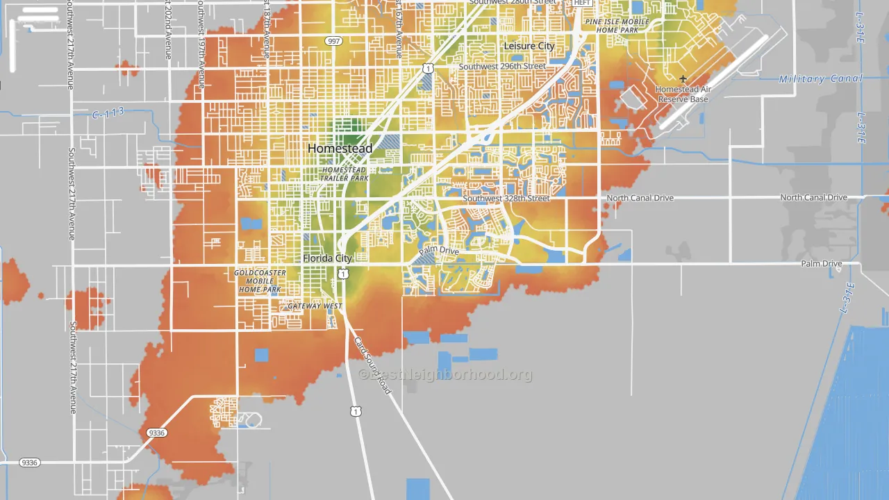 Bike Grade map of 33035, FL
