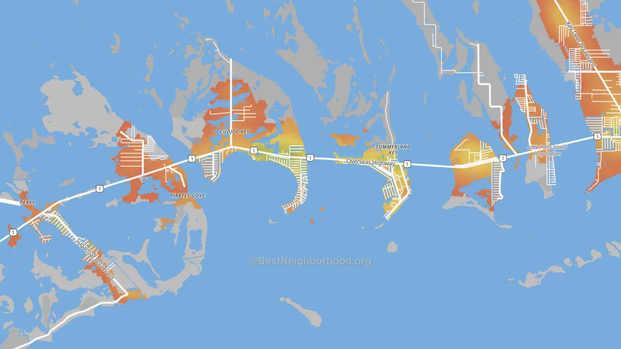 Bike Grade map of 33042, FL