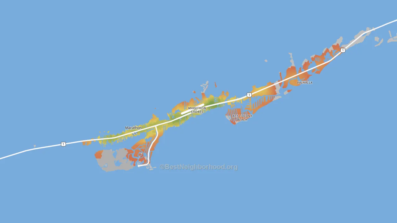 Bike Grade map of 33050, FL