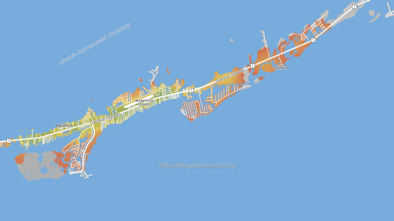 Bike Grade map of 33051, FL