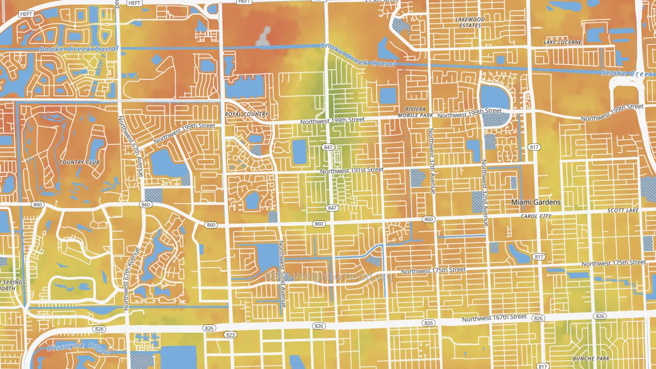 Bike Grade map of 33055, FL