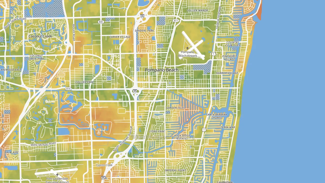Bike Grade map of 33060, FL