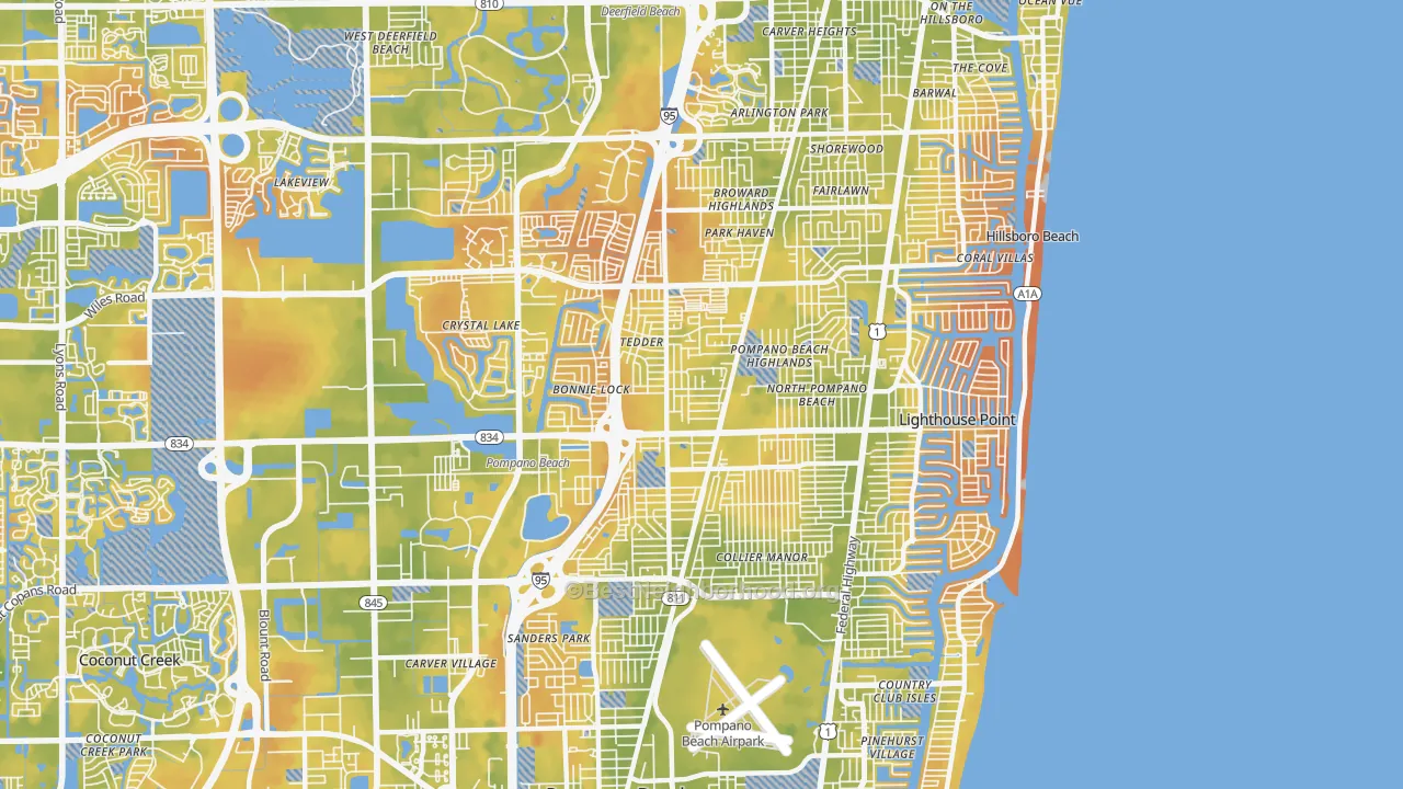 Bike Grade map of 33064, FL
