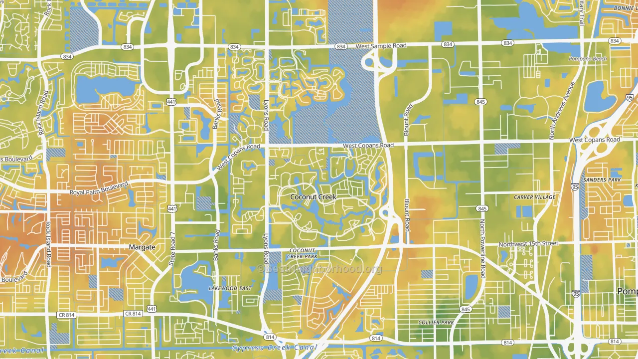 Bike Grade map of 33066, FL