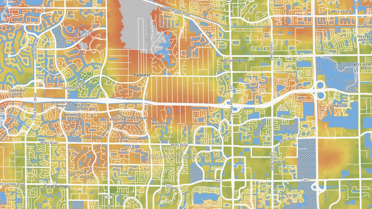 Bike Grade map of 33067, FL