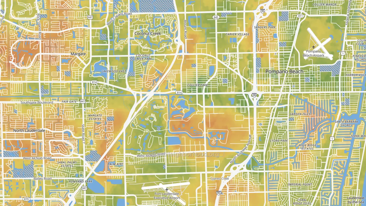 Bike Grade map of 33069, FL