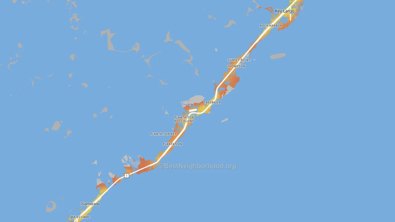 Bike Grade map of 33070, FL