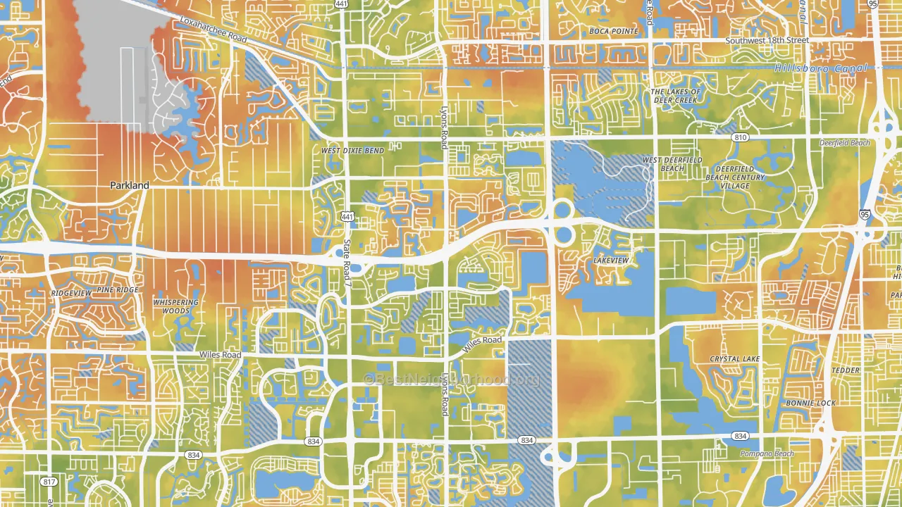 Bike Grade map of 33073, FL