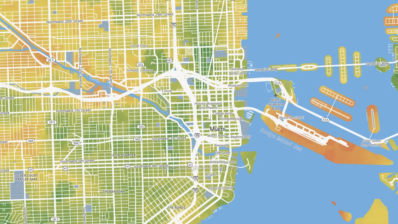 Bike Grade map of 33101, FL