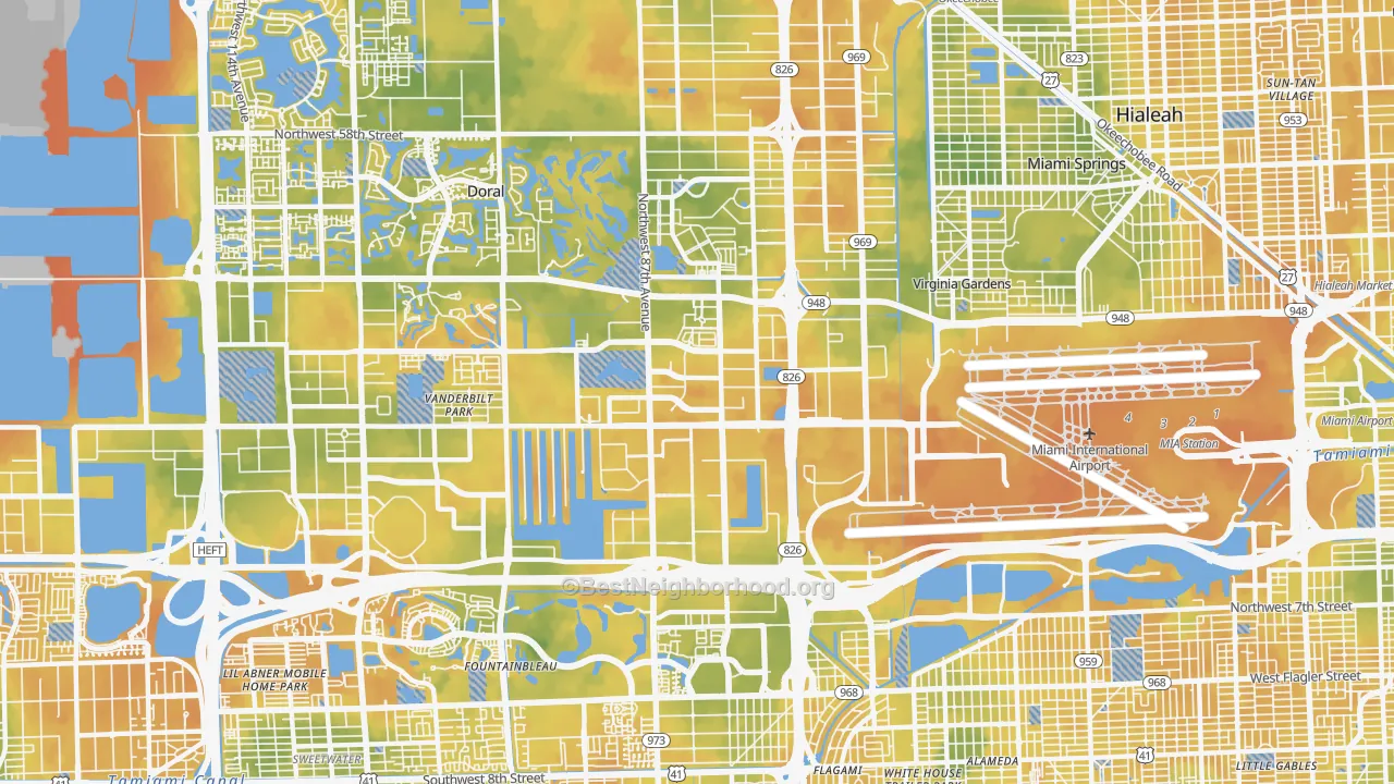 Bike Grade map of 33122, FL
