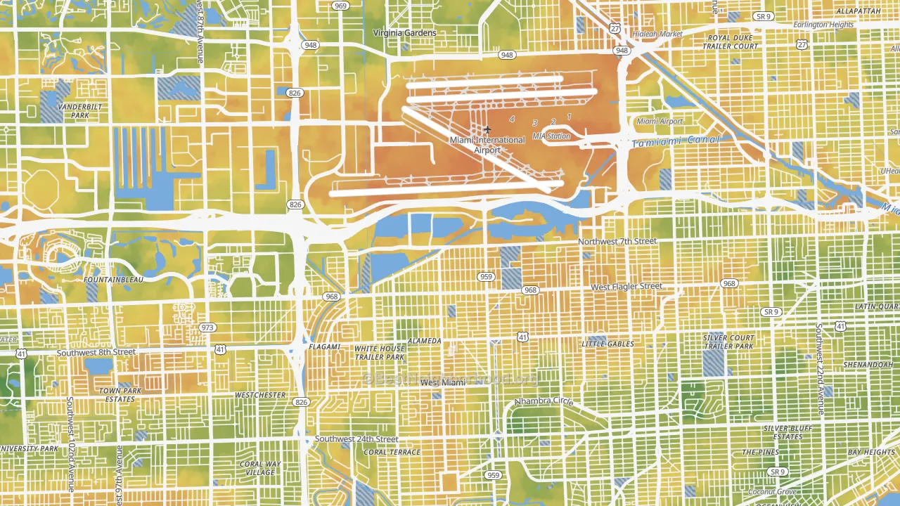 Bike Grade map of 33126, FL