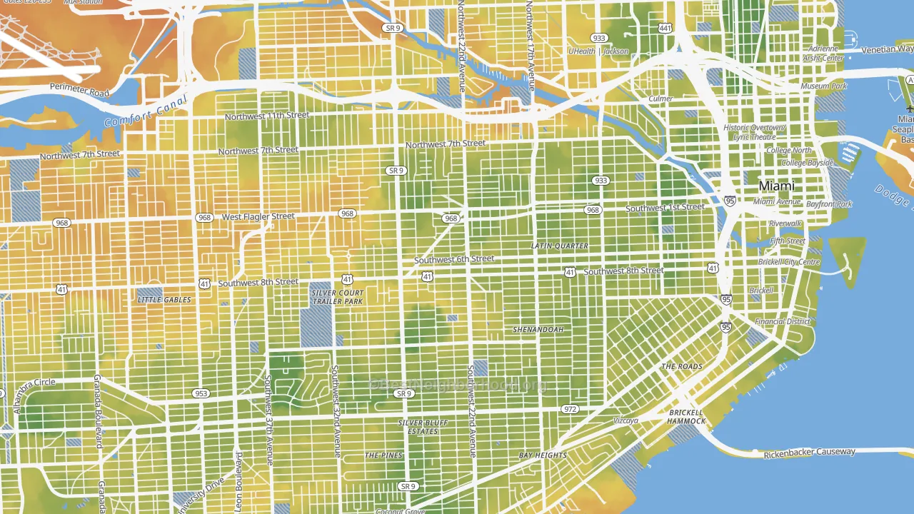 Bike Grade map of 33135, FL