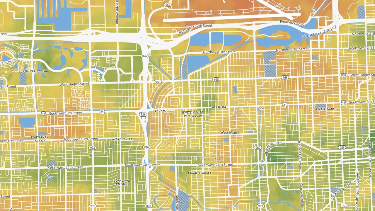 Bike Grade map of 33144, FL