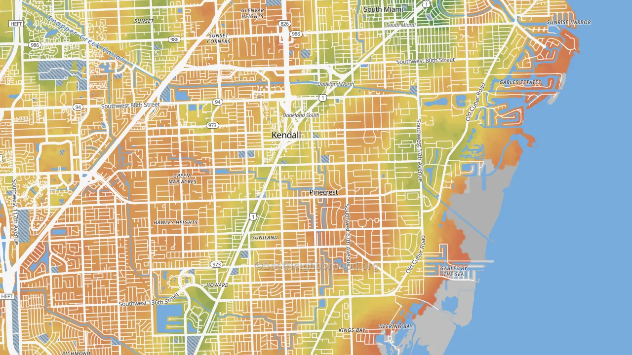 Bike Grade map of 33156, FL