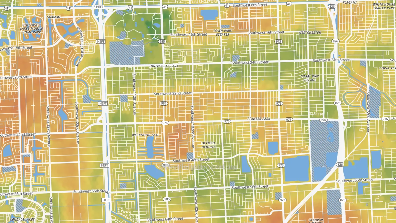 Bike Grade map of 33165, FL