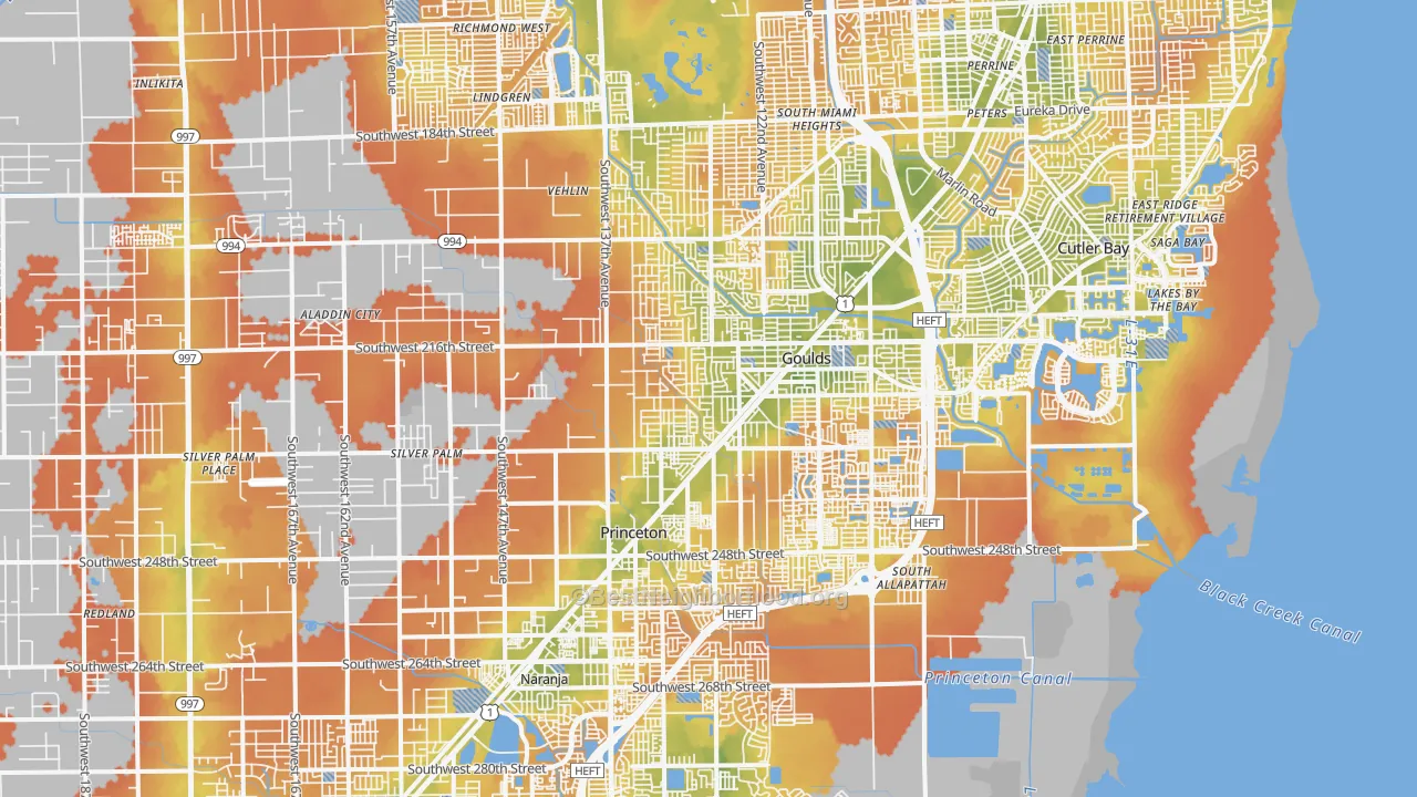 Bike Grade map of 33170, FL