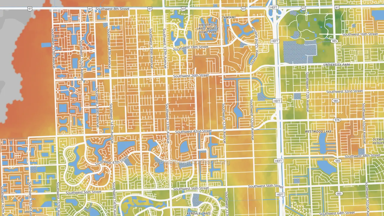 Bike Grade map of 33175, FL
