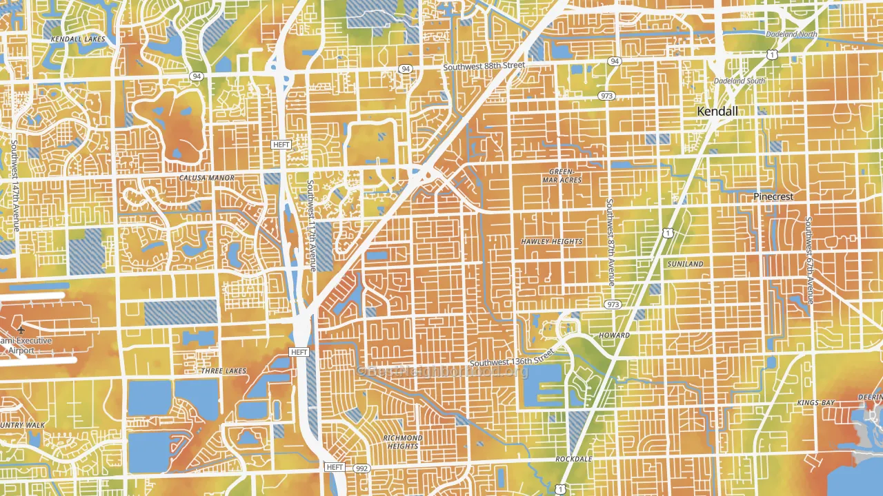 Bike Grade map of 33176, FL