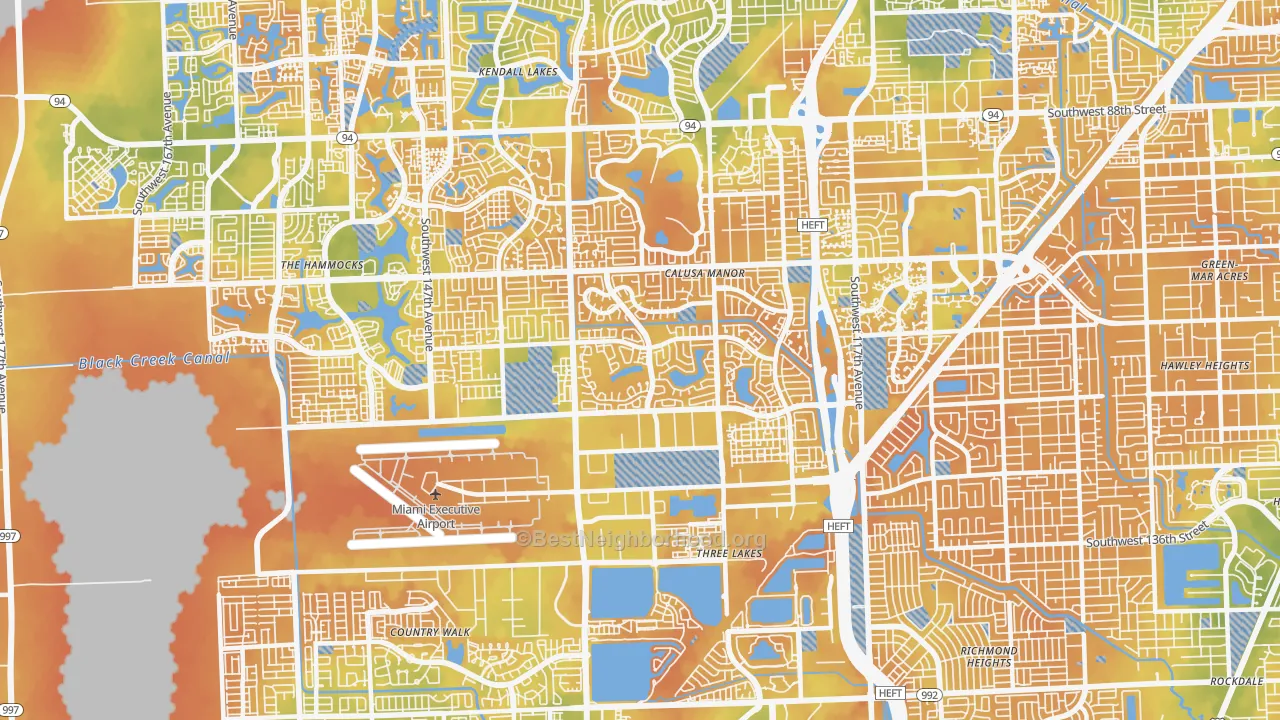 Bike Grade map of 33186, FL