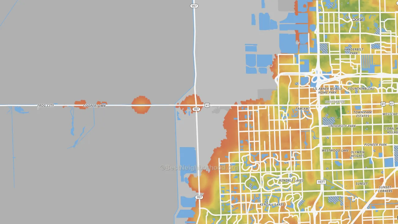 Bike Grade map of 33194, FL