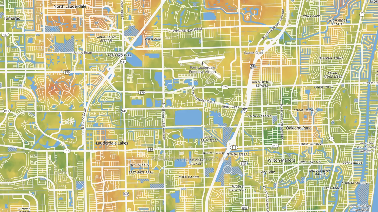 Bike Grade map of 33309, FL