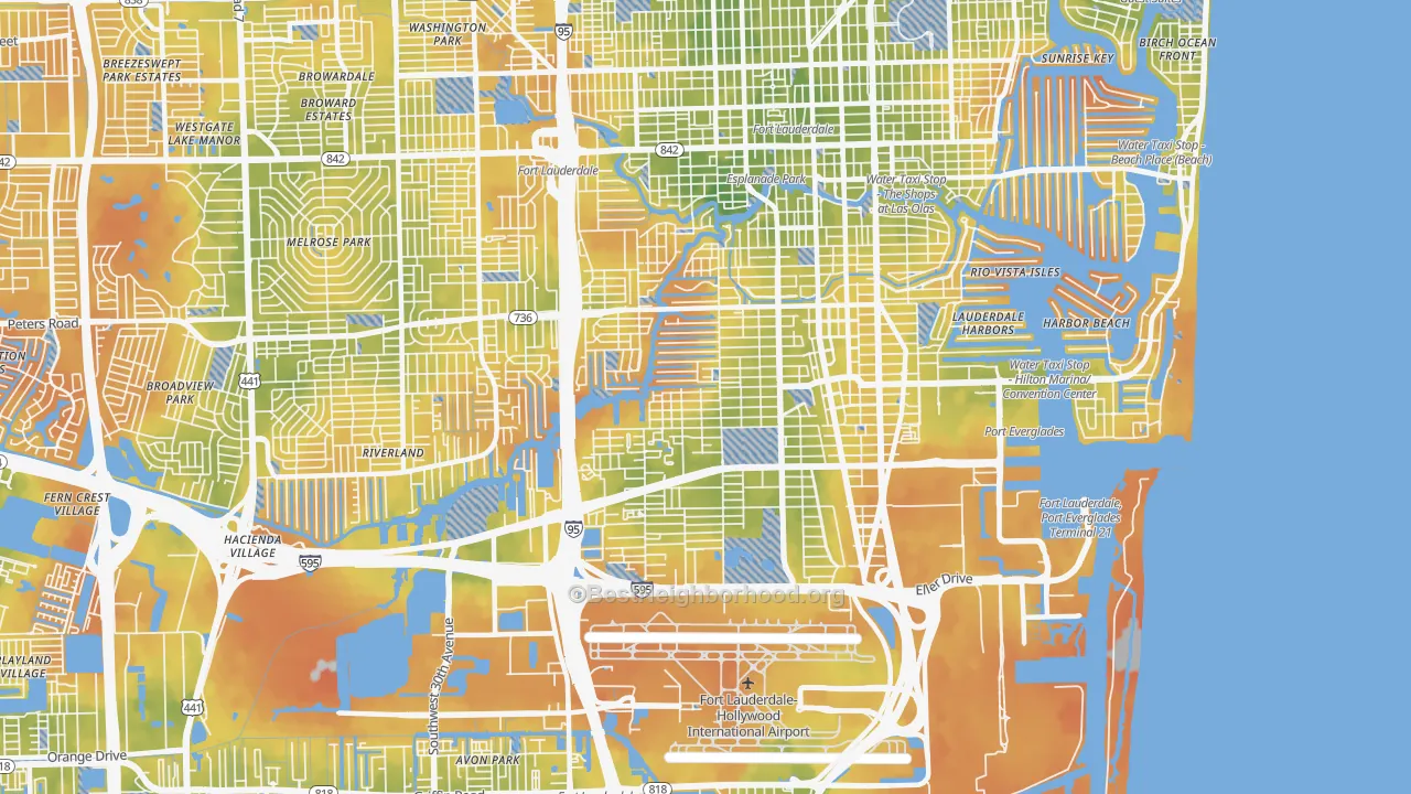 Bike Grade map of 33315, FL