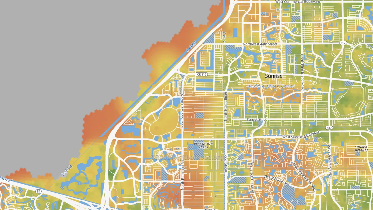 Bike Grade map of 33323, FL