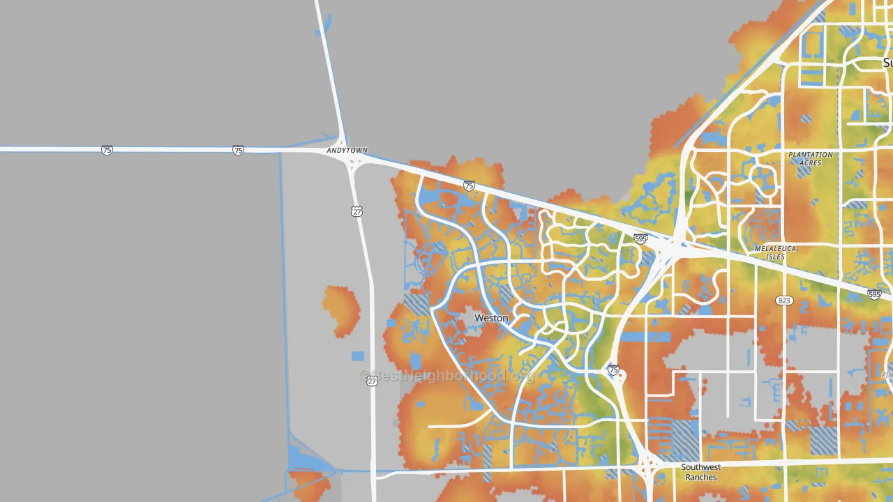 Bike Grade map of 33327, FL