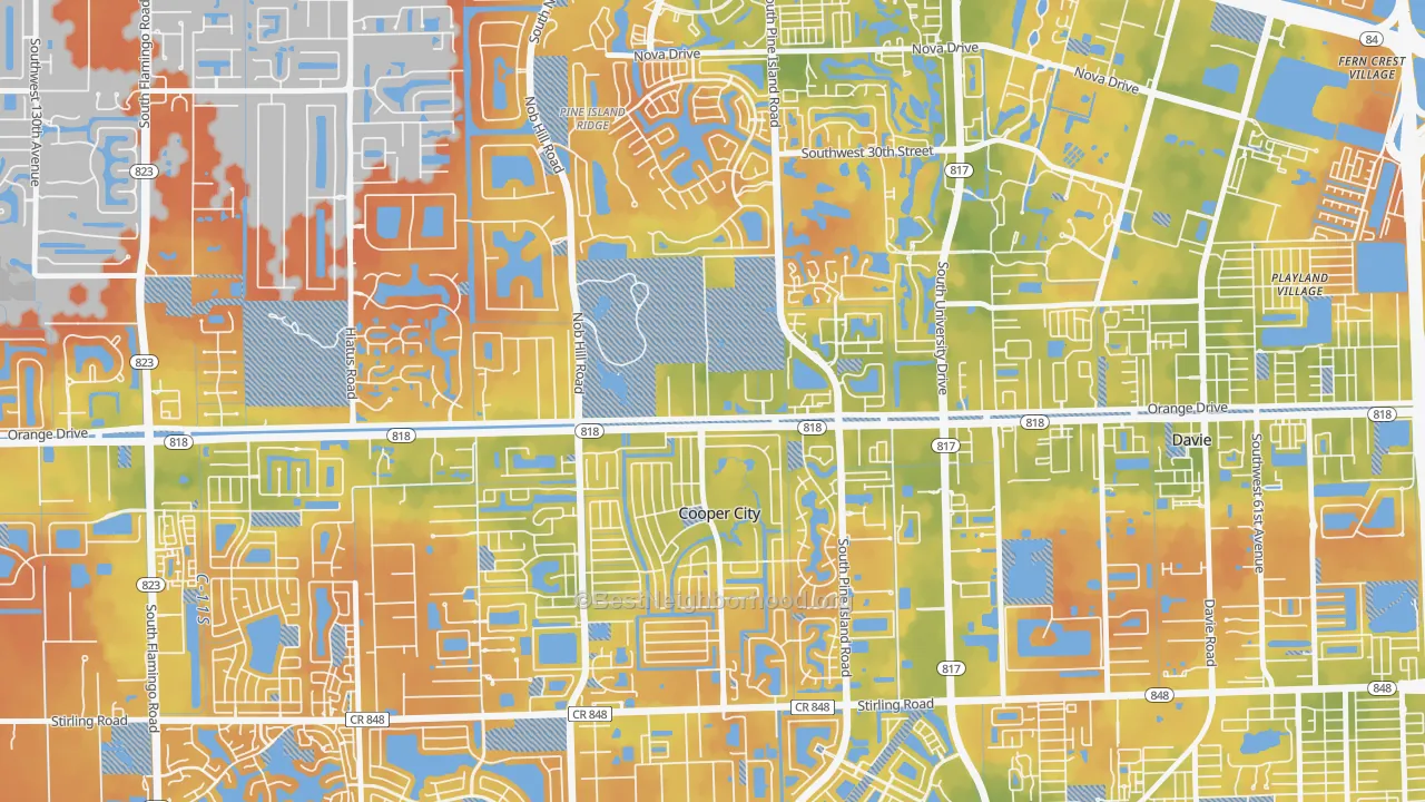 Bike Grade map of 33328, FL