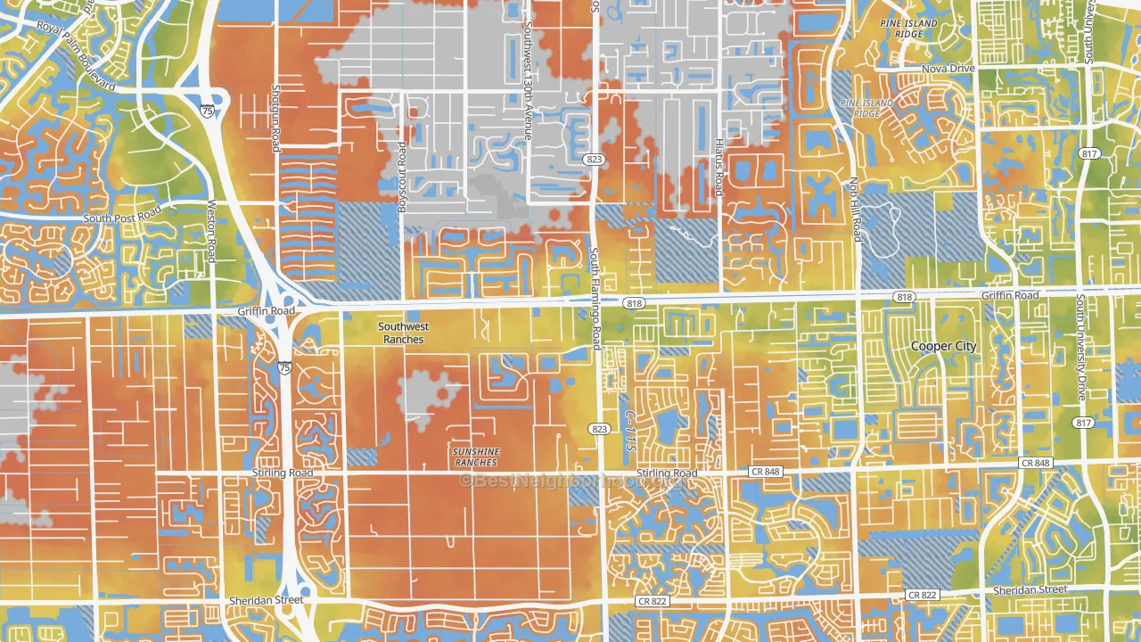 Bike Grade map of 33330, FL