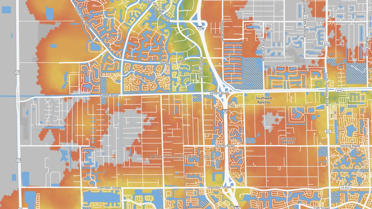 Bike Grade map of 33331, FL