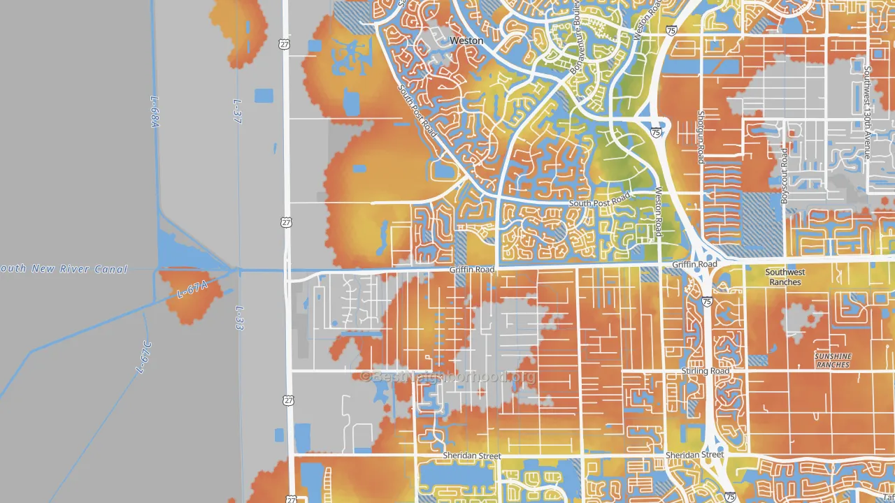 Bike Grade map of 33332, FL