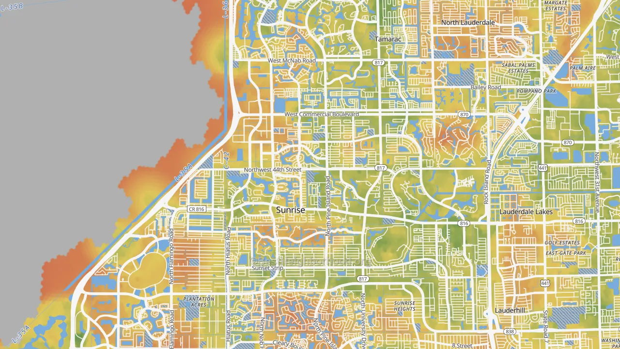 Bike Grade map of 33351, FL
