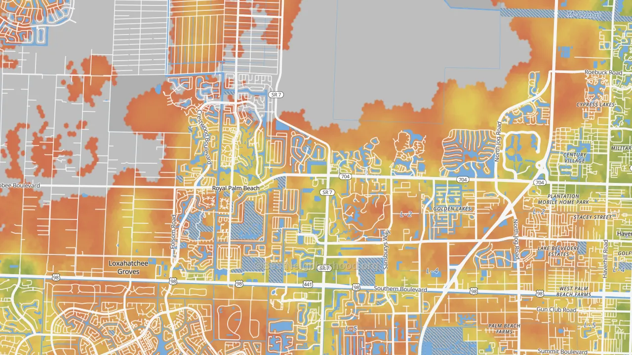 Bike Grade map of 33411, FL