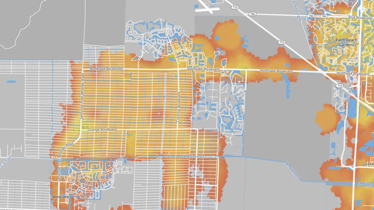 Bike Grade map of 33412, FL