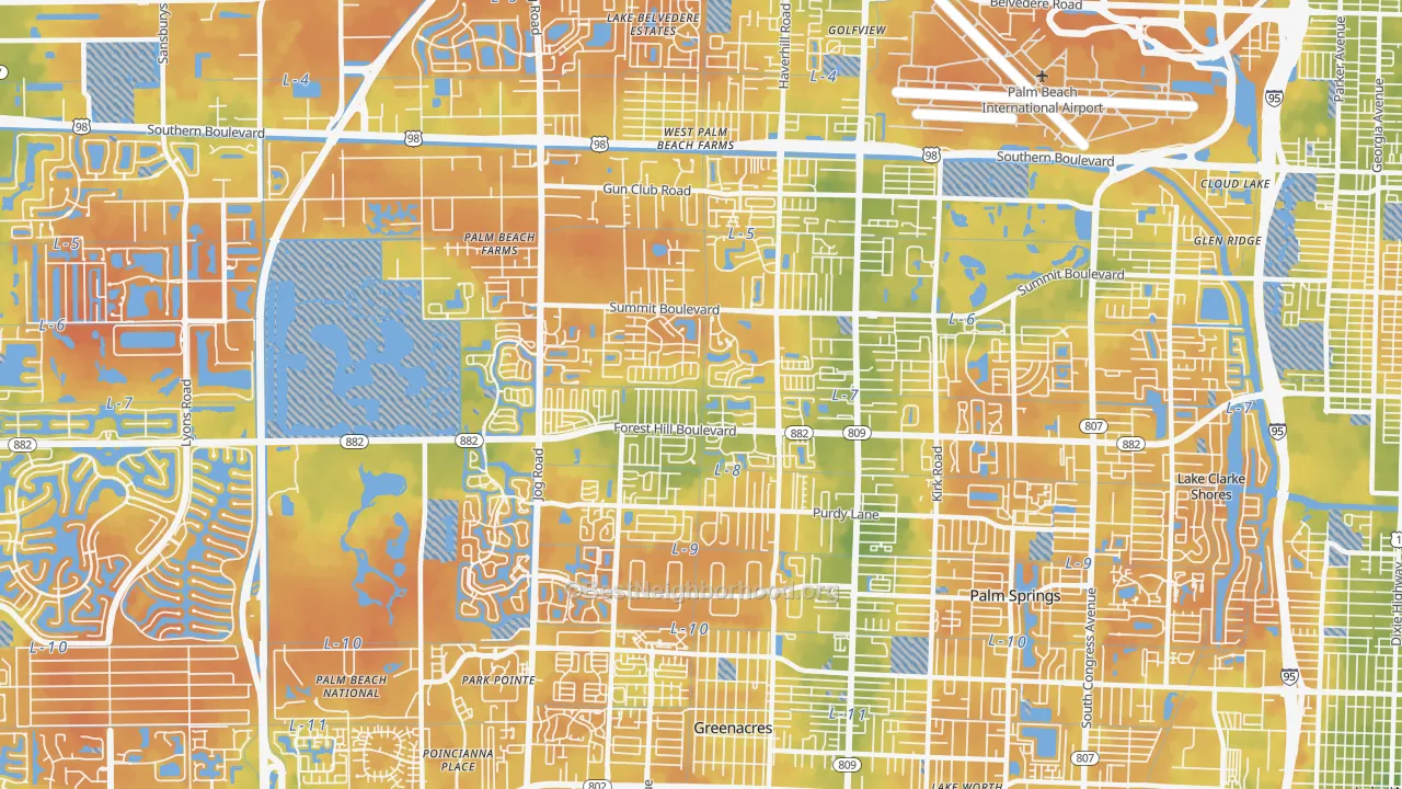Bike Grade map of 33415, FL
