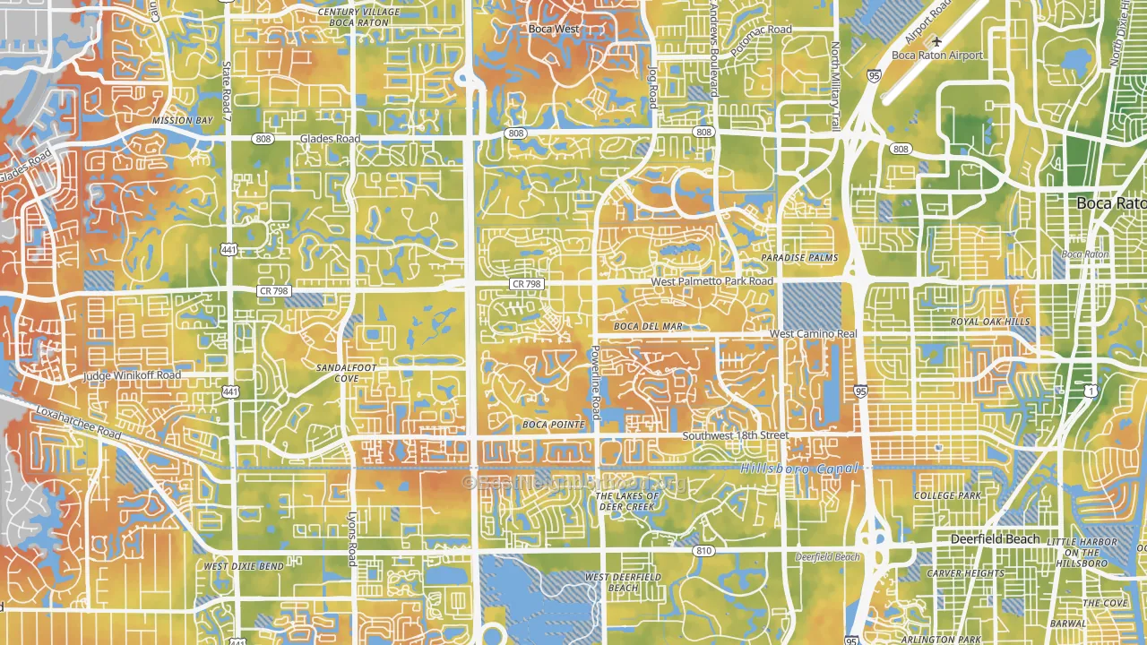 Bike Grade map of 33433, FL
