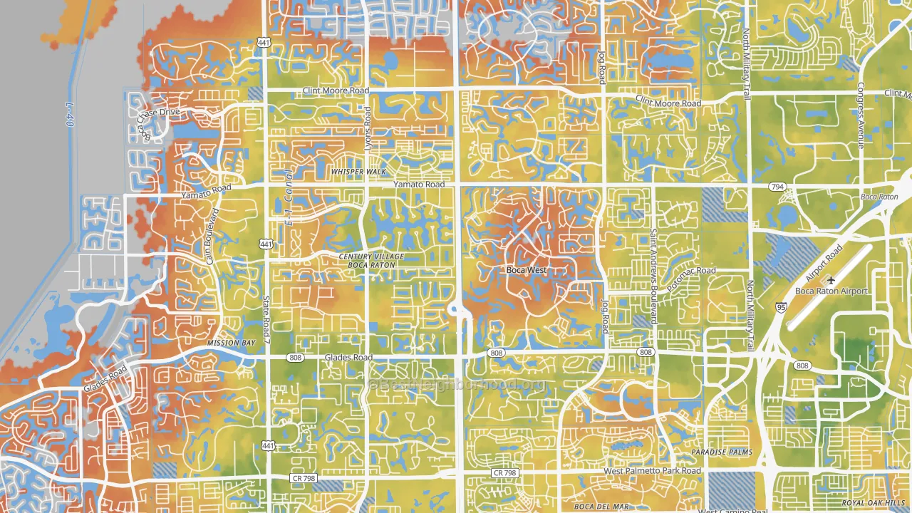 Bike Grade map of 33434, FL