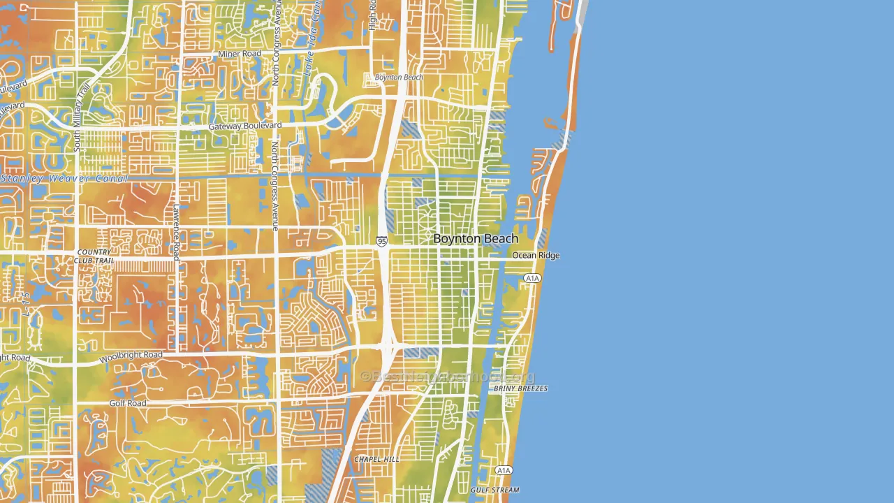 Bike Grade map of 33435, FL