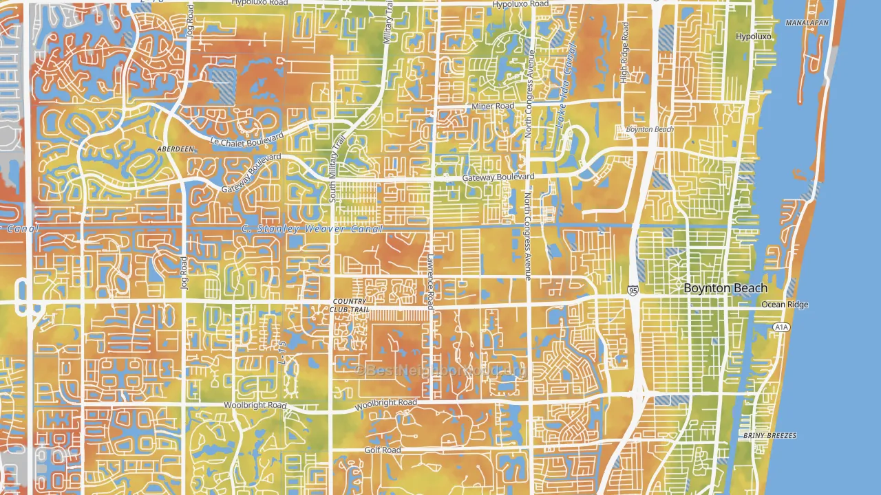 Bike Grade map of 33436, FL