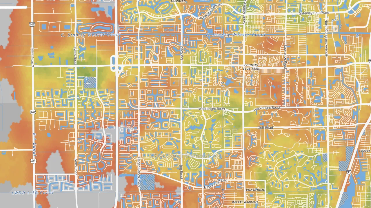 Bike Grade map of 33437, FL