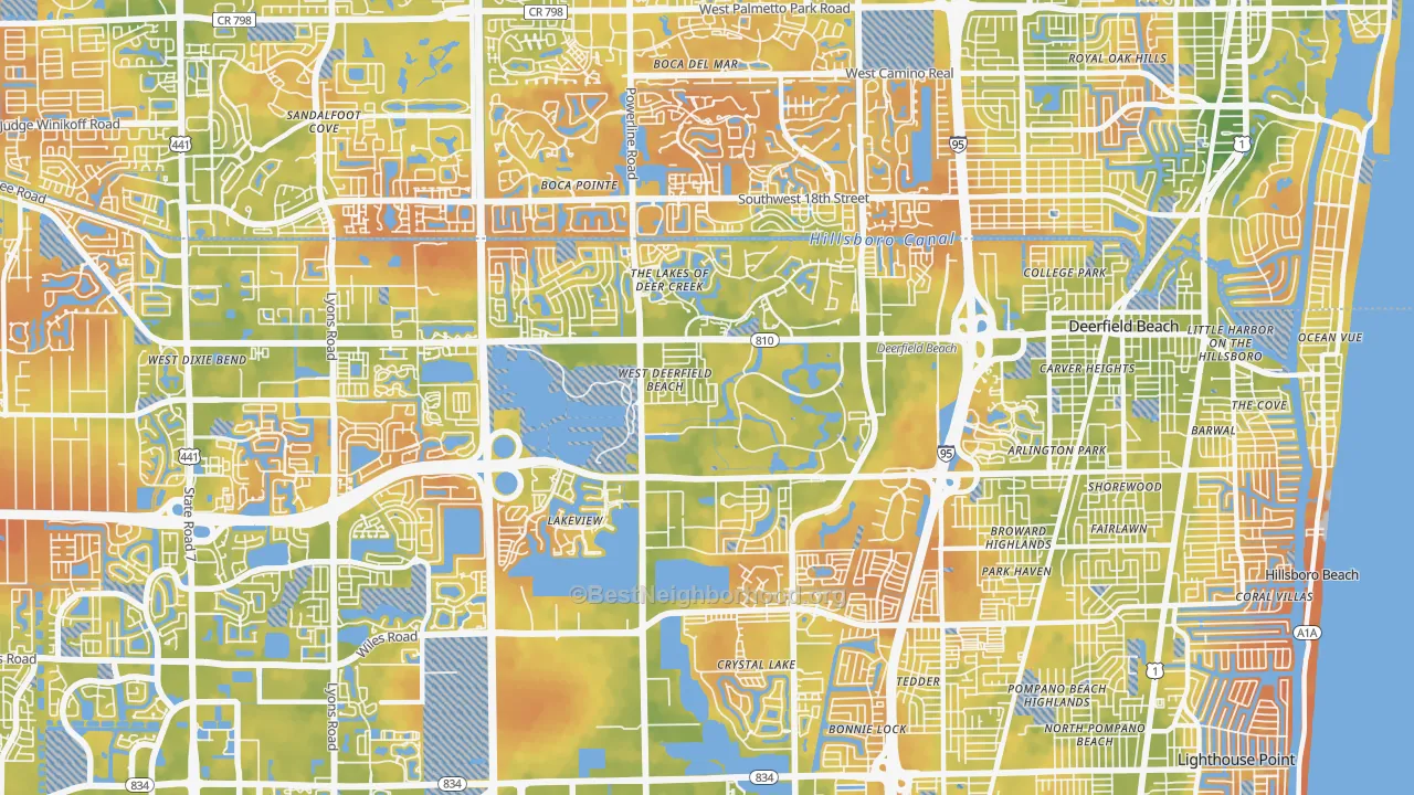 Bike Grade map of 33442, FL