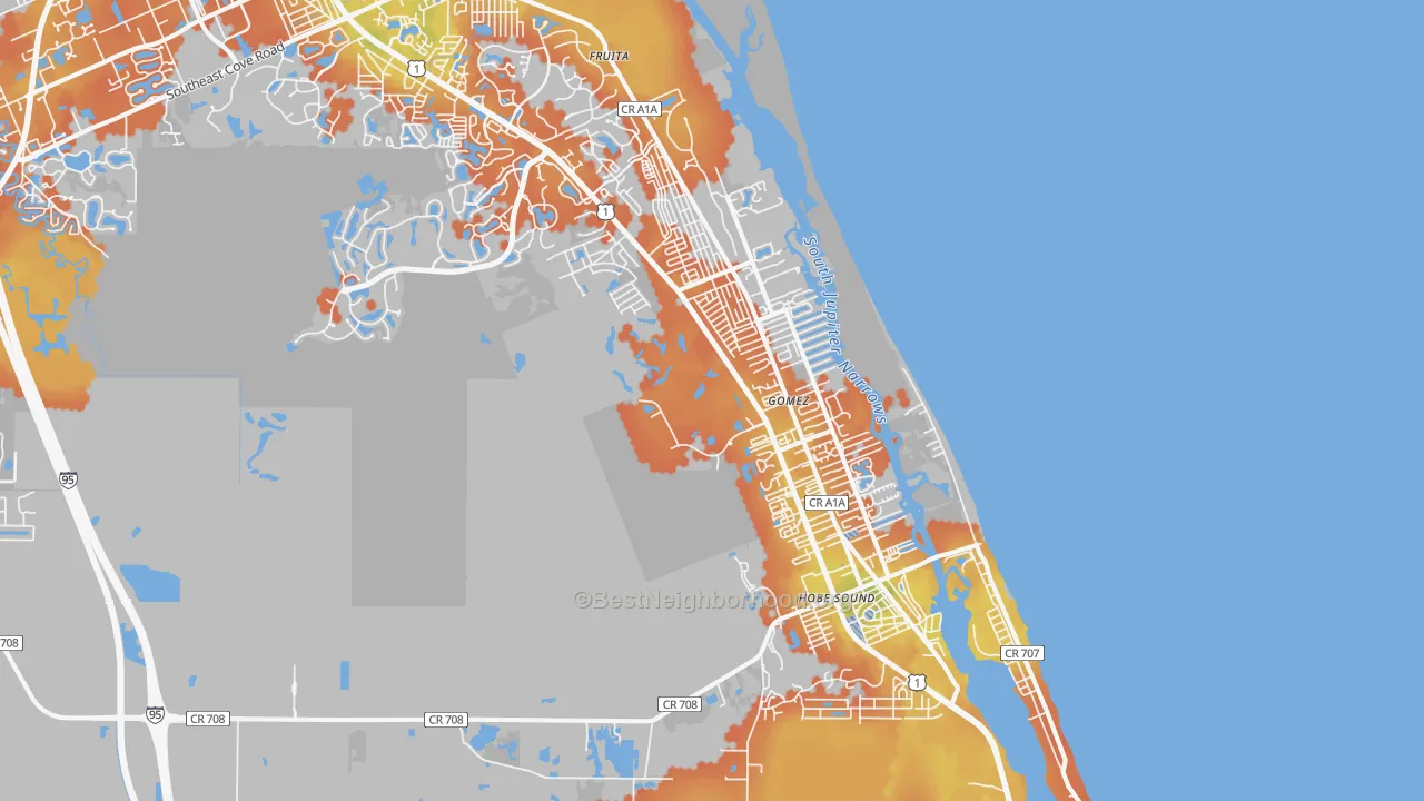 Bike Grade map of 33455, FL