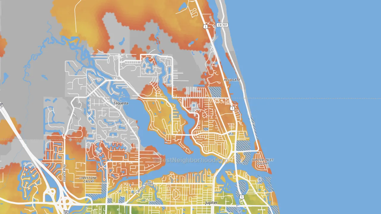 Bike Grade map of 33469, FL