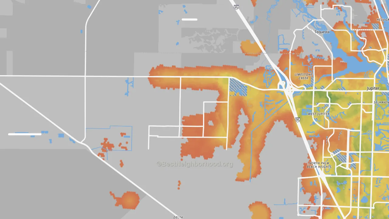 Bike Grade map of 33478, FL