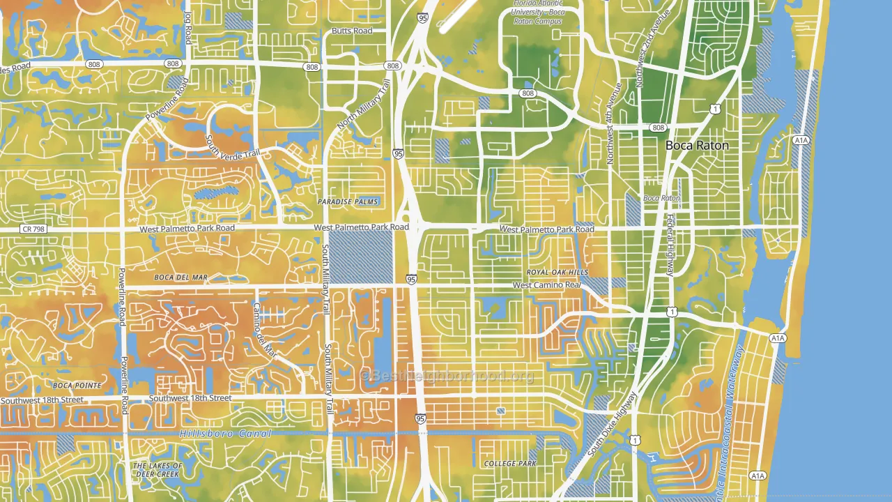 Bike Grade map of 33486, FL